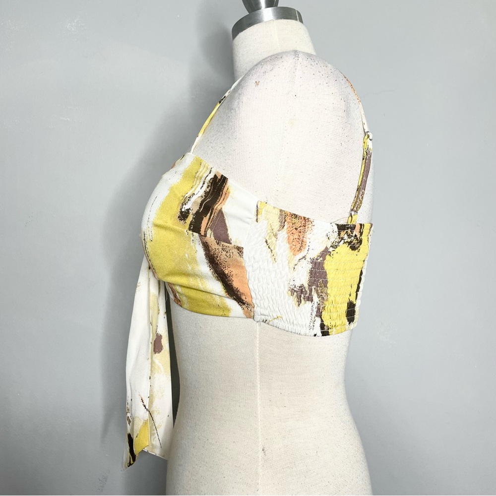AKIRA Tie Front Bustier Cropped Tank Bra Top - Picture 3 of 8